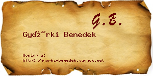 Györki Benedek névjegykártya